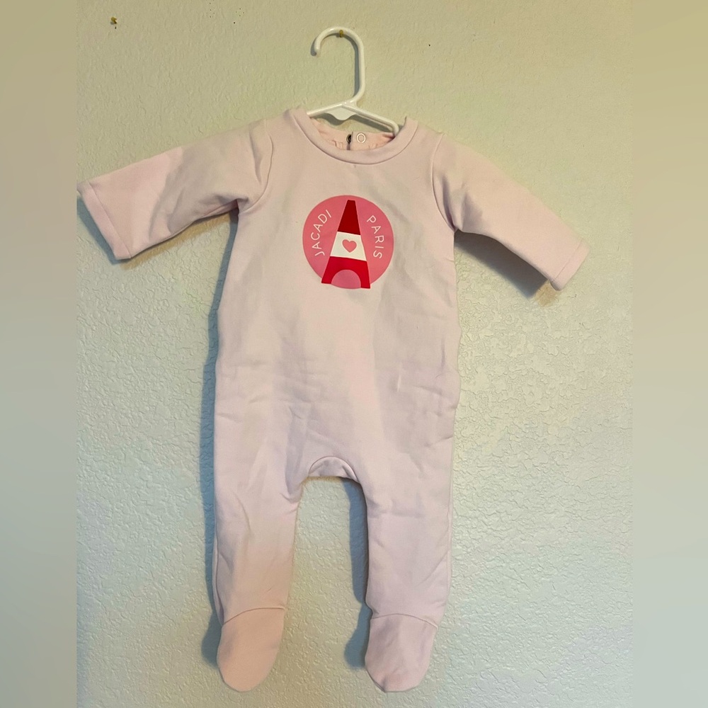Jacadi baby girl jersey pajama 3M